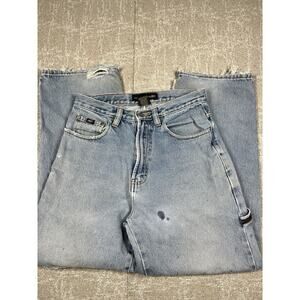 Vintage Y2K Raw Edge Baggy Straight Leg Jeans Mens Size 31x32